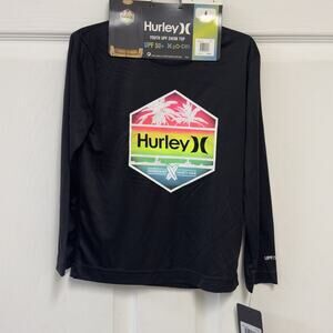 Hurley Long Sleeve Dri-Fit UPF 50+ Shirt Black Boy's Size 4 Swim Top
